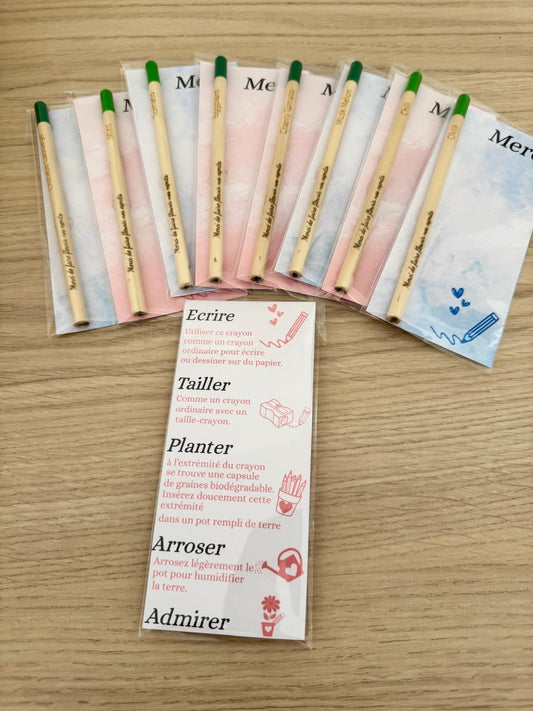 ✏️ Crayon à planter gravé – Merci de faire fleurir nos esprits 🌱