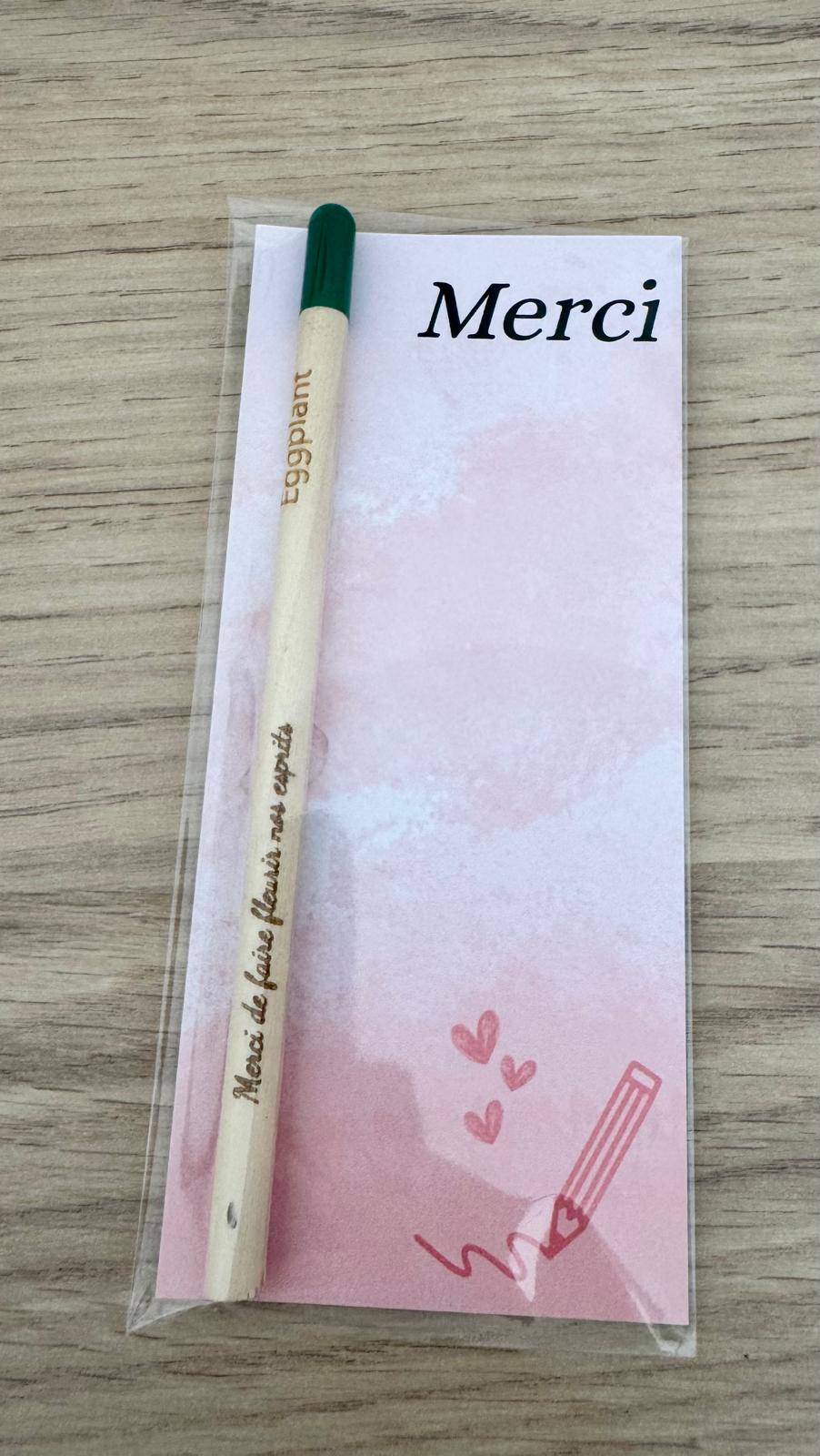 ✏️ Crayon à planter gravé – Merci de faire fleurir nos esprits 🌱
