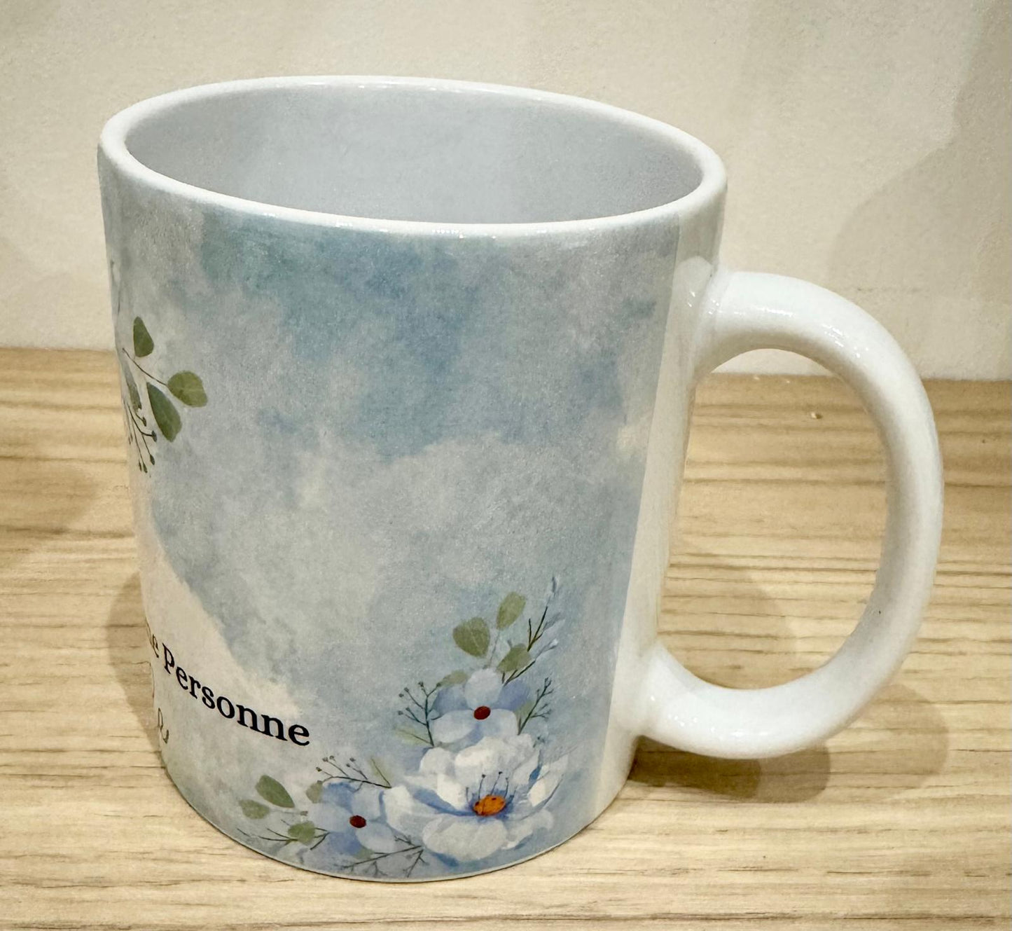 Mug Cadeau Personnalisé – “Merci” avec Motifs Floraux ou Enfantins 🌸🌈