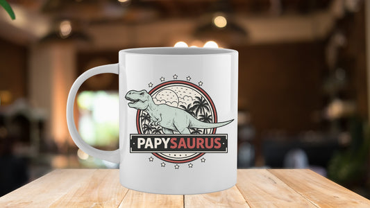 Mug « Papysaurus » – Le papy le plus fort de la préhistoire 🦖