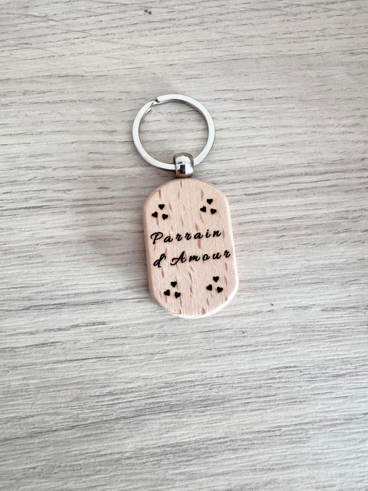 Porte-clés en bois "d’Amour" – Cadeau personnalisé et plein de tendresse