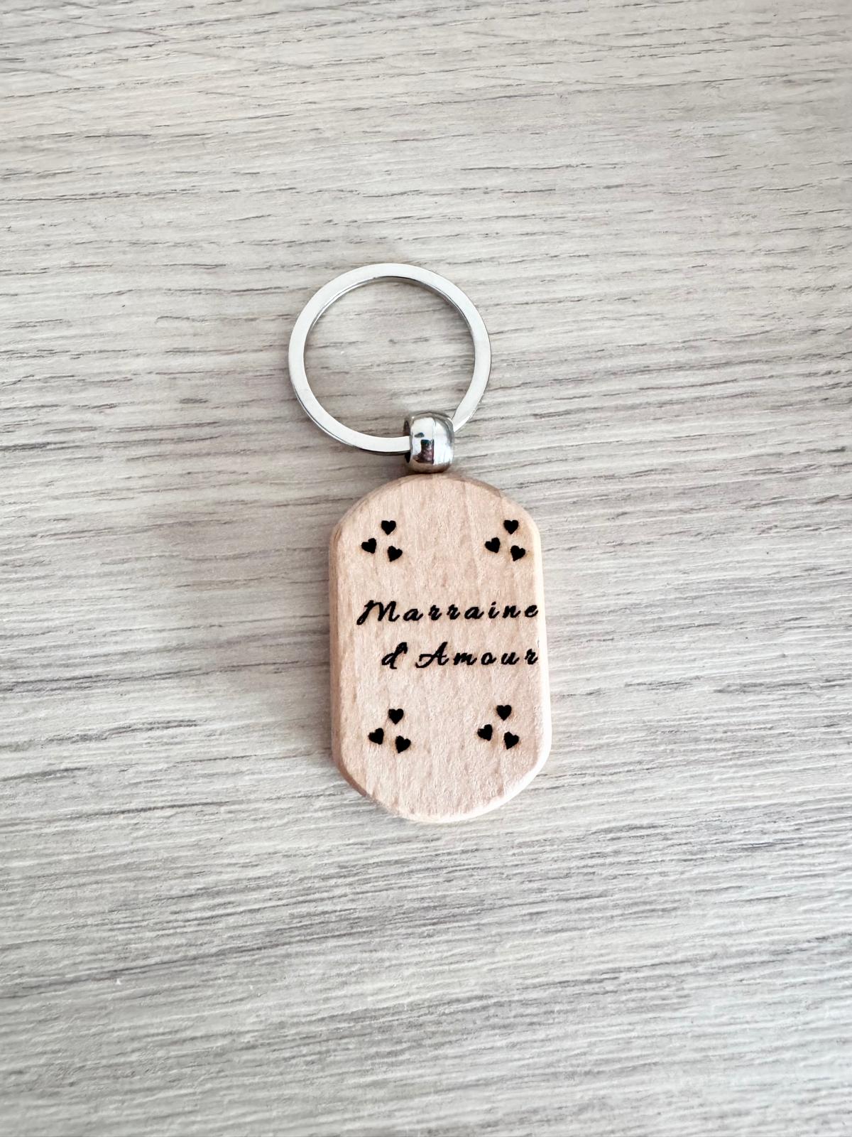 Porte-clés en bois "d’Amour" – Cadeau personnalisé et plein de tendresse