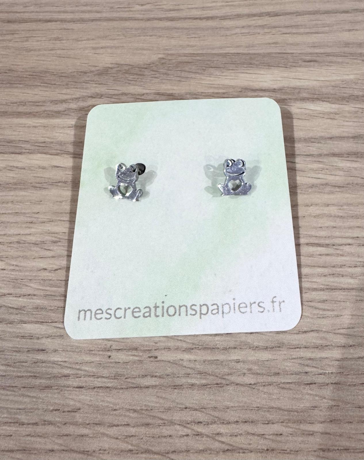 🐸 Boucles d’Oreilles Grenouille – Acier Inoxydable