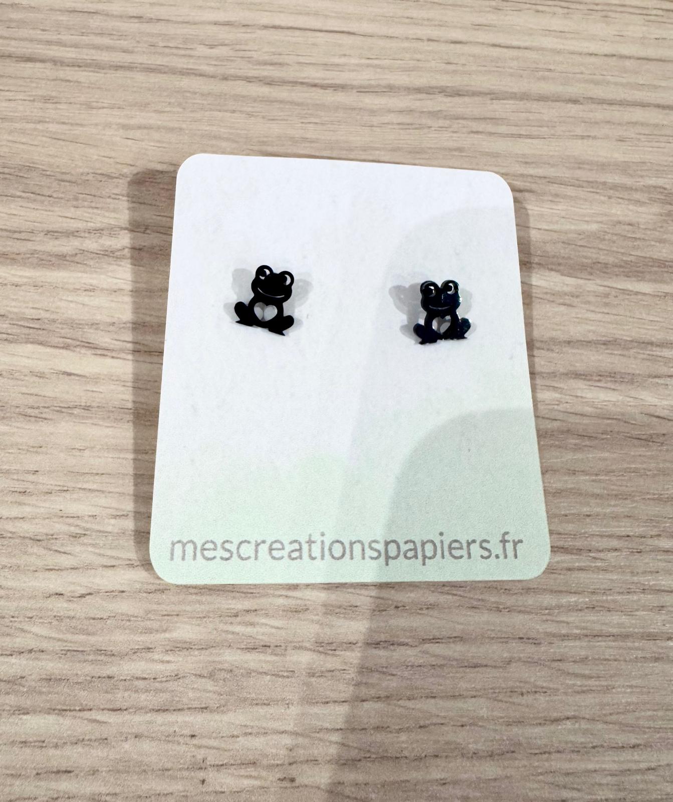 🐸 Boucles d’Oreilles Grenouille – Acier Inoxydable