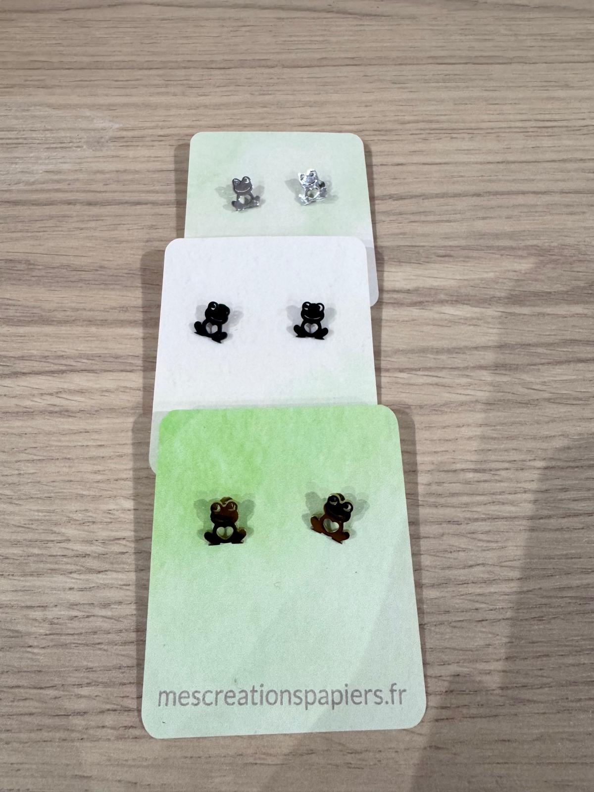 🐸 Boucles d’Oreilles Grenouille – Acier Inoxydable