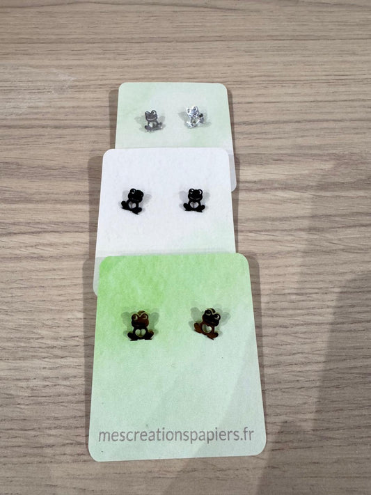 🐸 Boucles d’Oreilles Grenouille – Acier Inoxydable