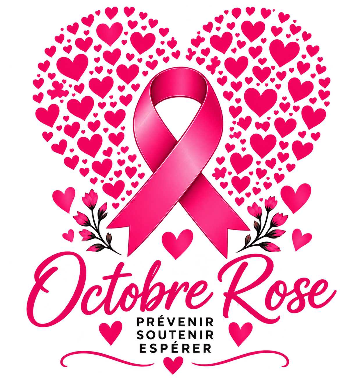 T-shirt Octobre Rose – Prévenir, soutenir, espérer
