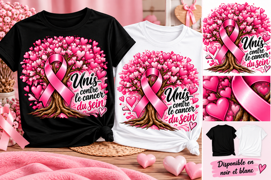 T-shirt Octobre Rose – Unis contre le cancer du sein