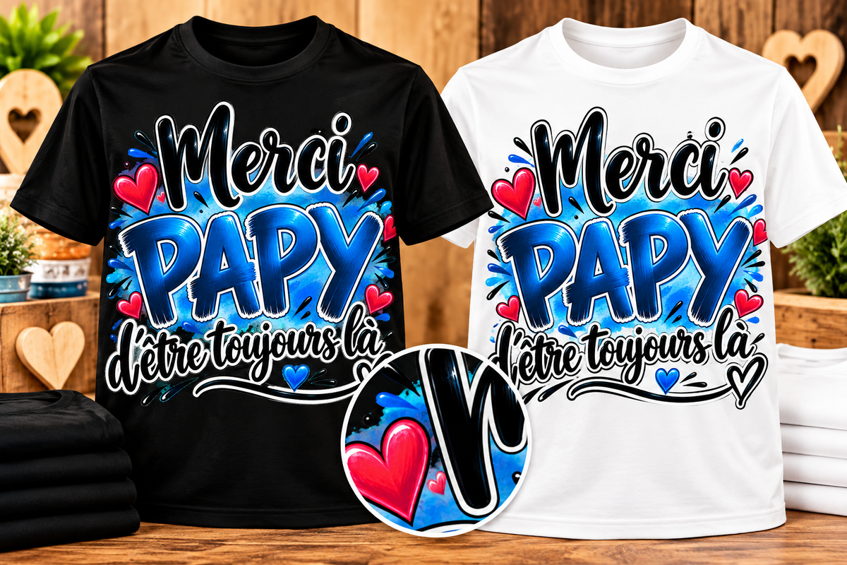 T-shirt Merci Papy – D’être toujours là