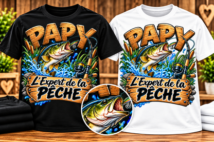 T-shirt Papy – L’Expert de la pêche