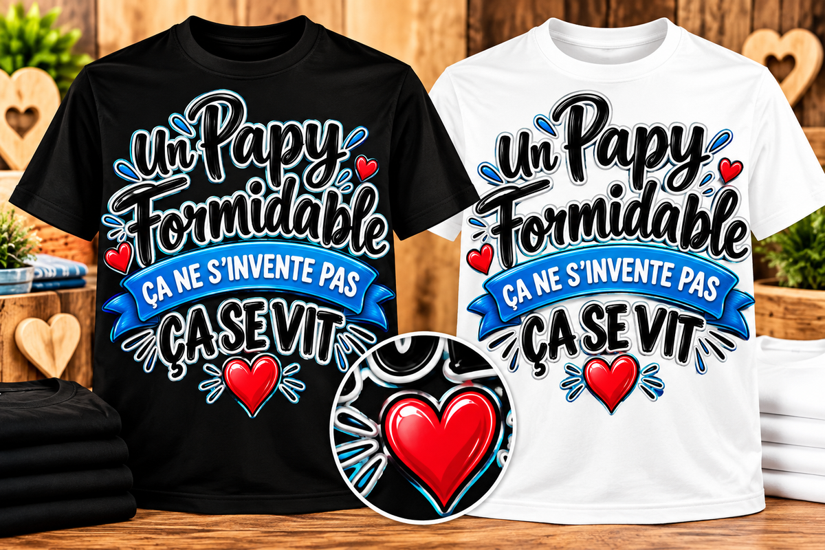 T-shirt Papy formidable – Ça ne s’invente pas, ça se vit