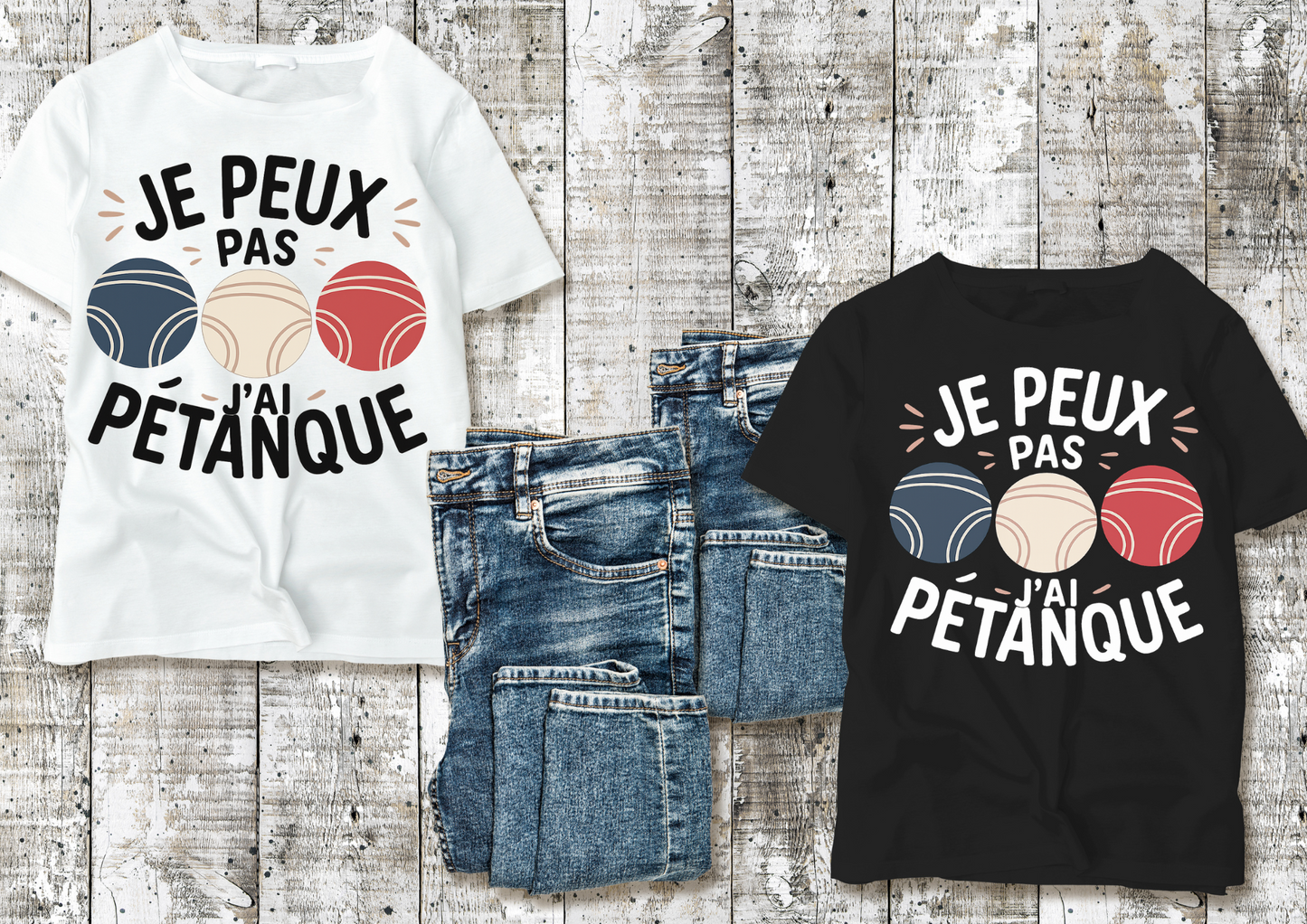 T-shirt "Je peux pas, j’ai pétanque"