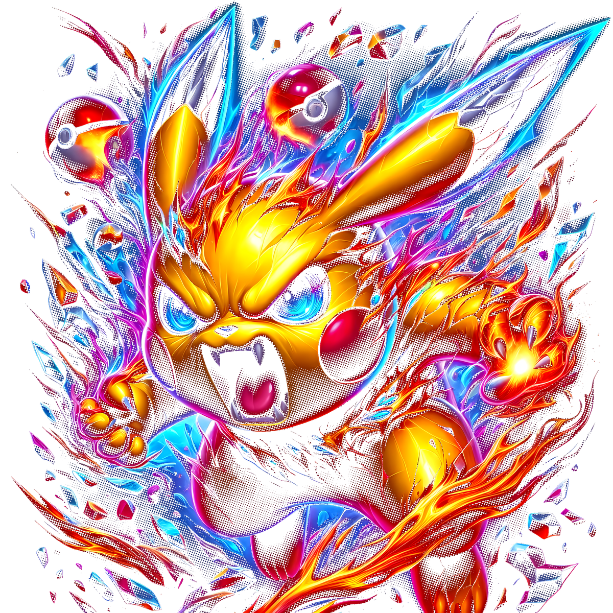 Fichier numérique Halftone Pokémon – 42 modèles au choix