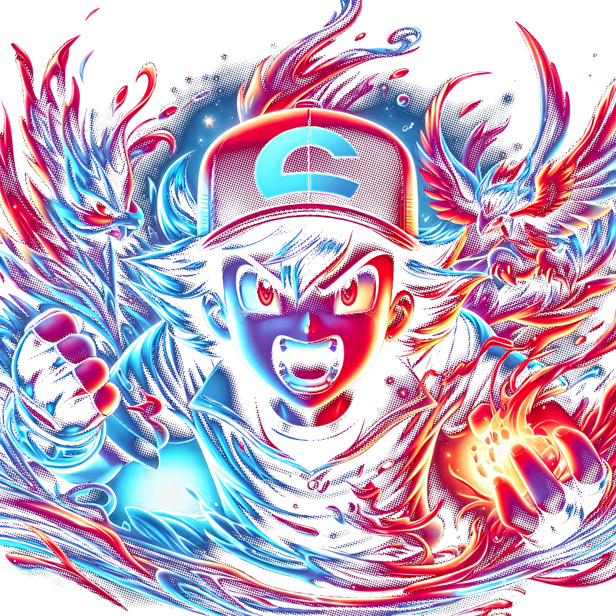 Fichier numérique Halftone Pokémon – 42 modèles au choix