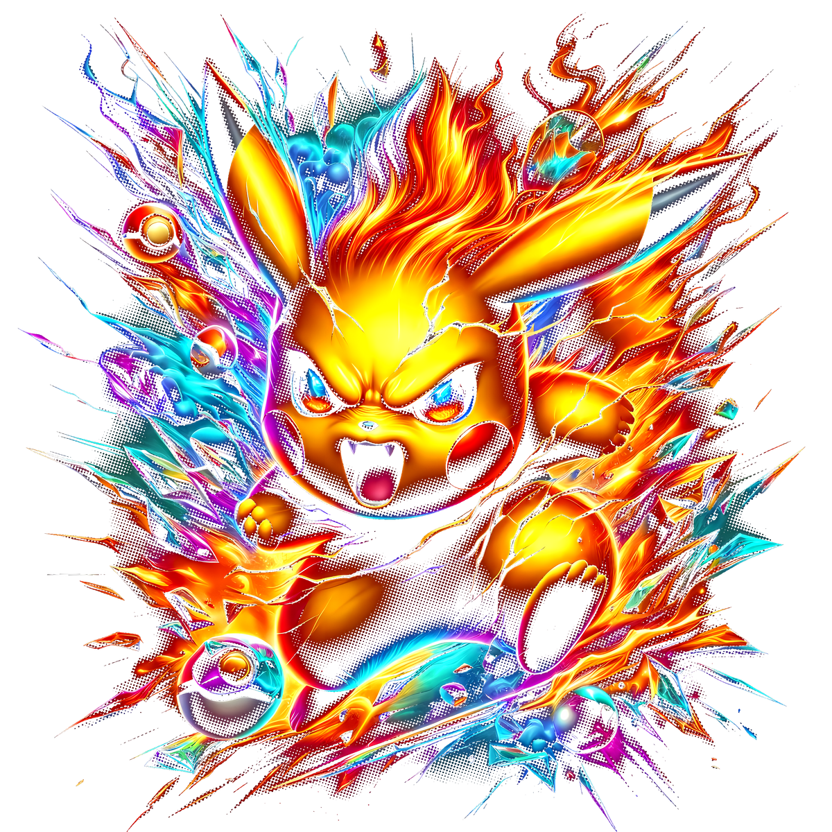 Fichier numérique Halftone Pokémon – 42 modèles au choix