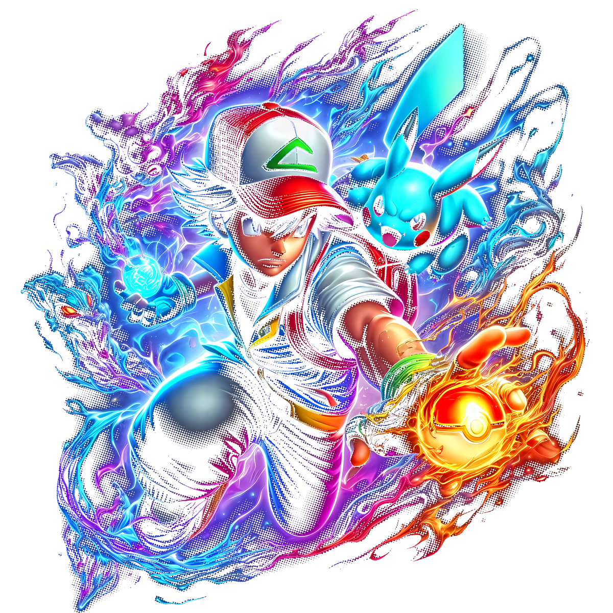 Fichier numérique Halftone Pokémon – 42 modèles au choix