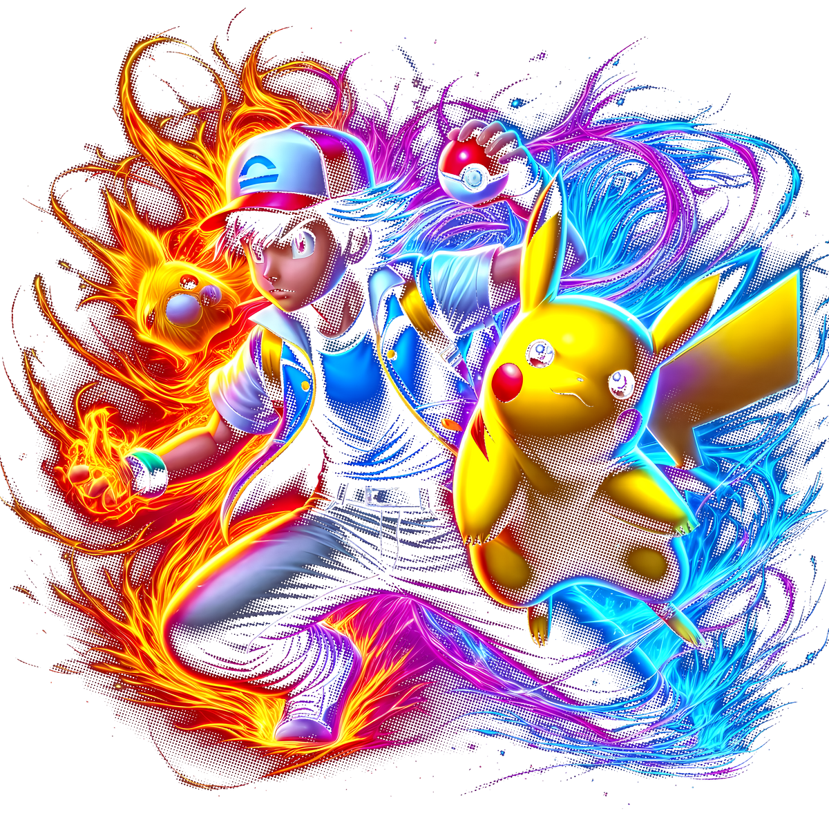 Fichier numérique Halftone Pokémon – 42 modèles au choix