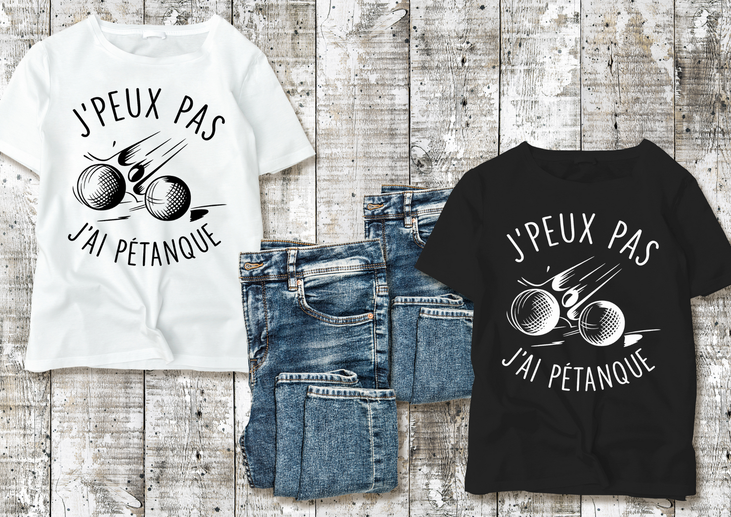 T-shirt humoristique "J’peux pas j’ai pétanque
