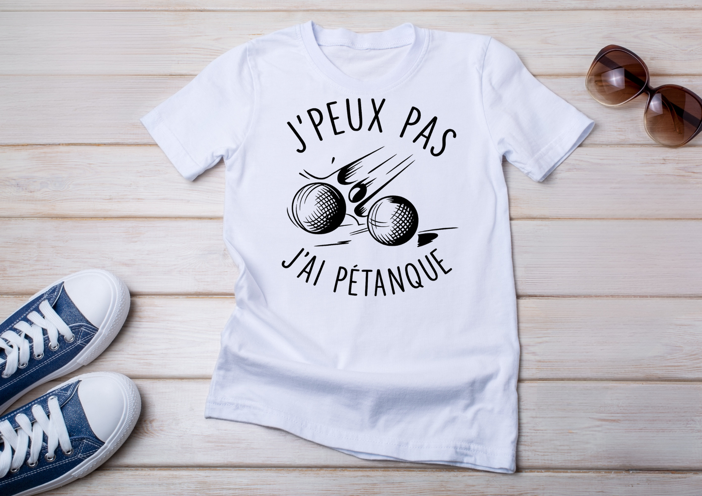 T-shirt humoristique "J’peux pas j’ai pétanque