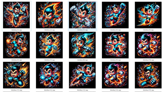 Fichier numérique Halftone Astro Boy – 28 modèles au choix