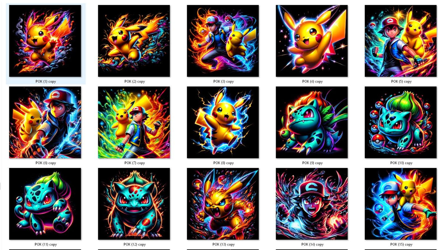 Lot de 42 Fichier numérique Halftone Pokémon