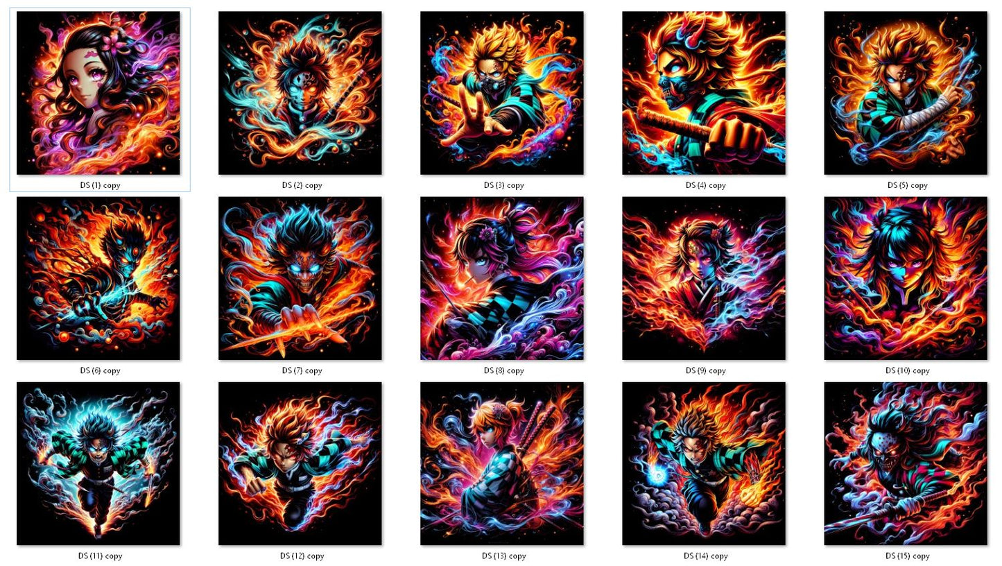 lot de 22 Fichiers numériques Halftone – Demon Slayer