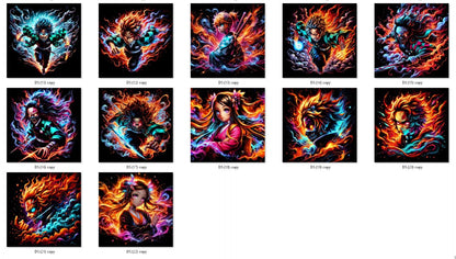 lot de 22 Fichiers numériques Halftone – Demon Slayer