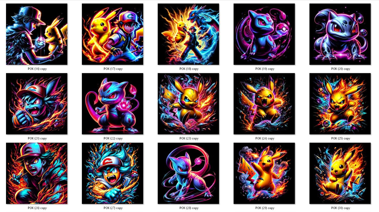 Lot de 42 Fichier numérique Halftone Pokémon