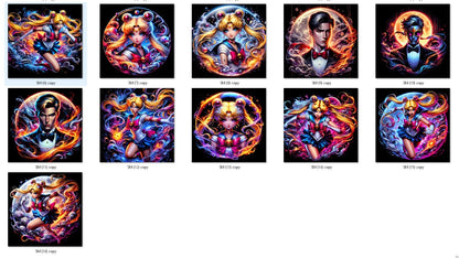 Lot de 16 Fichier numérique Halftone Sailor Moon