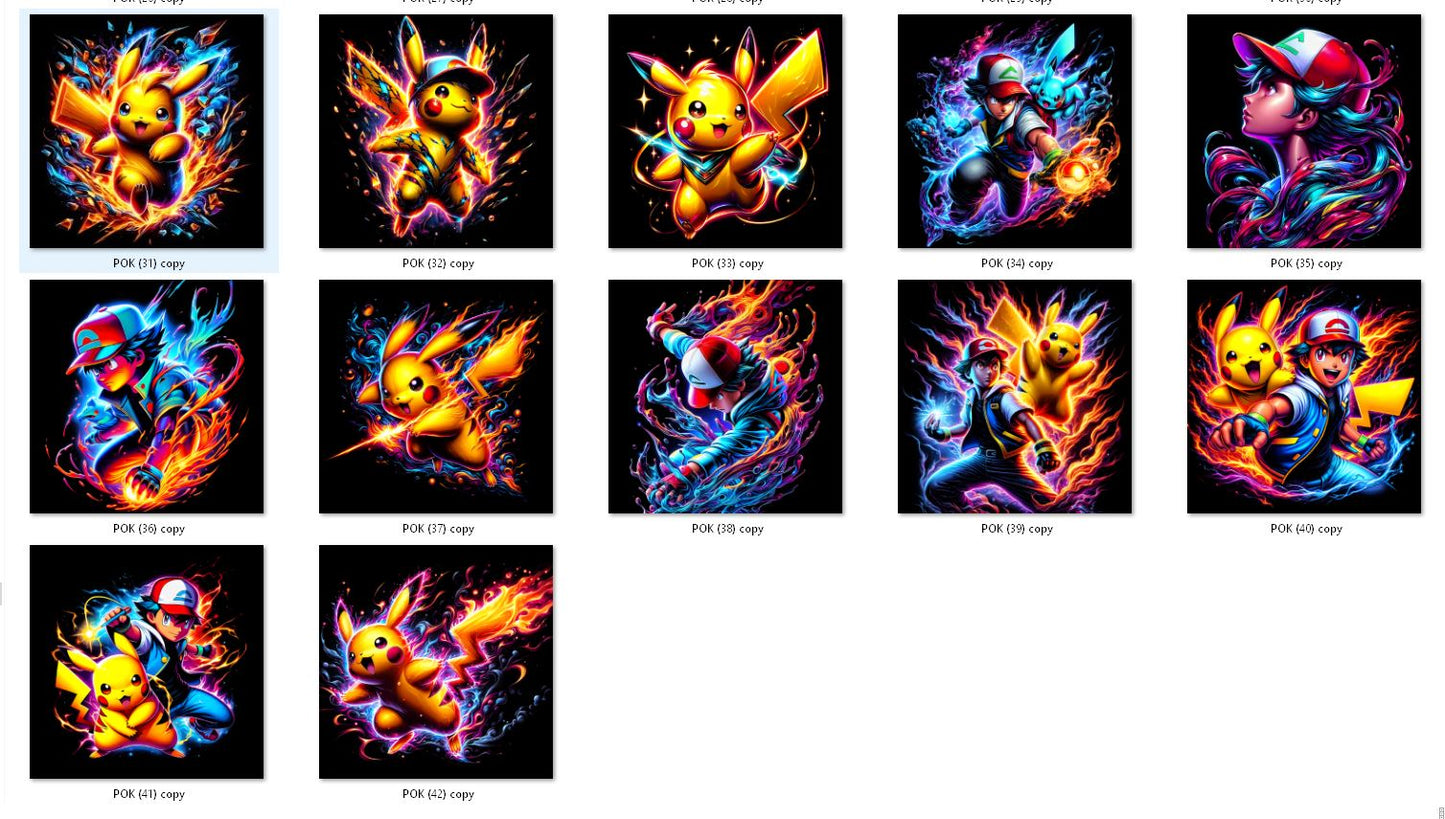 Lot de 42 Fichier numérique Halftone Pokémon