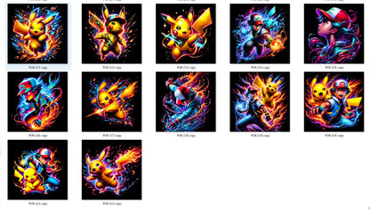 Lot de 42 Fichier numérique Halftone Pokémon