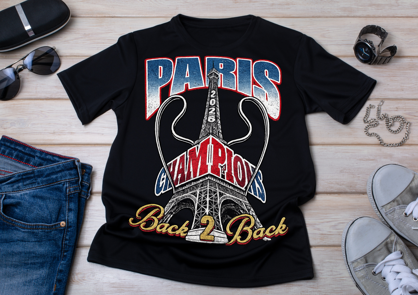 T-shirt Paris Champions 2026 – Back 2 Back