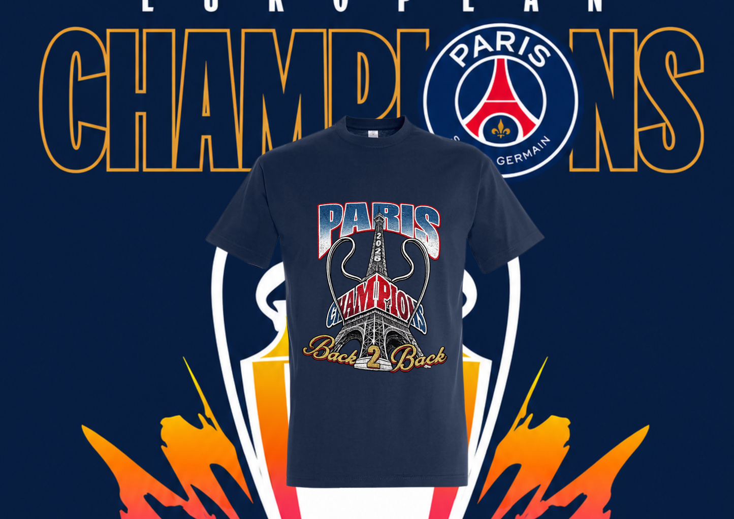 T-shirt Paris Champions 2026 – Back 2 Back