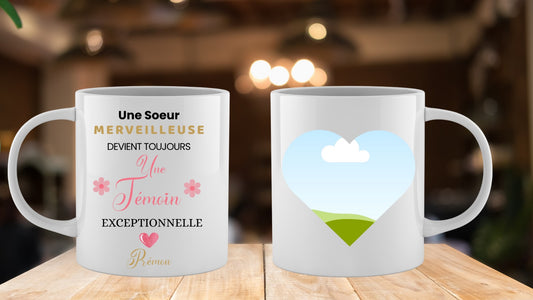 ☕ Mug Personnalisé – Témoin Exceptionnelle 💍