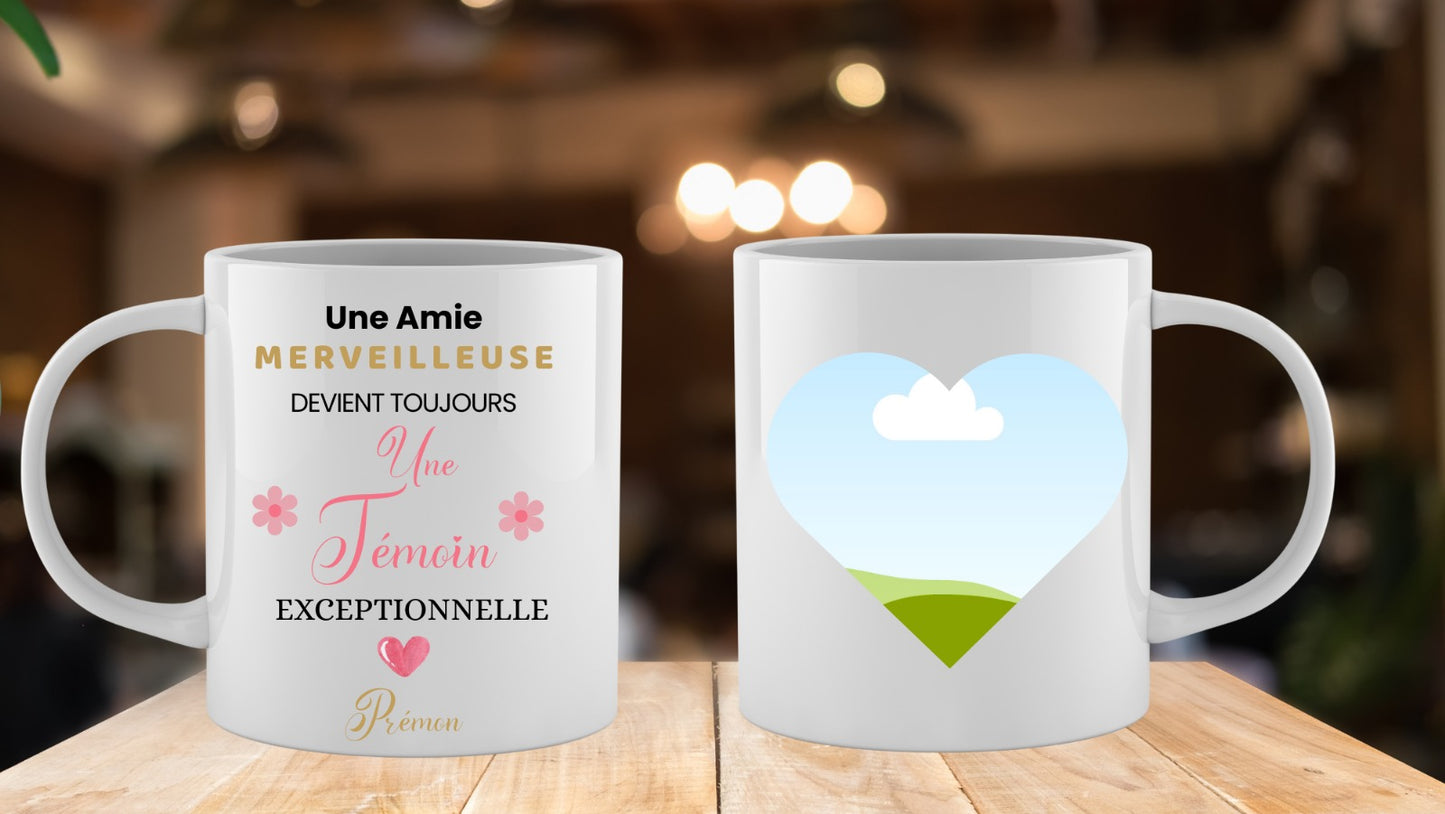 ☕ Mug Personnalisé – Témoin Exceptionnelle 💍
