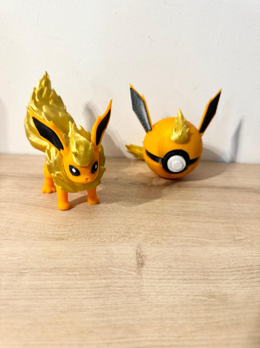 Pack Figurine Pokémon Pyroli + Pokéball assortie