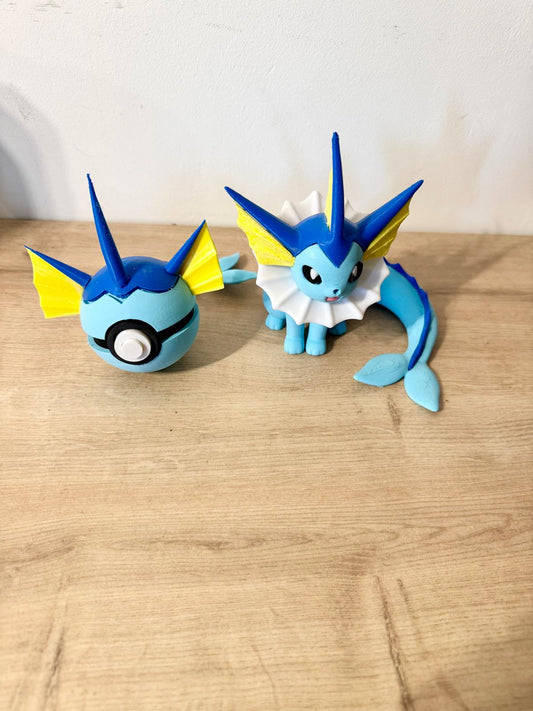 Pack Figurine Pokémon Vaporeon + Pokéball assortie