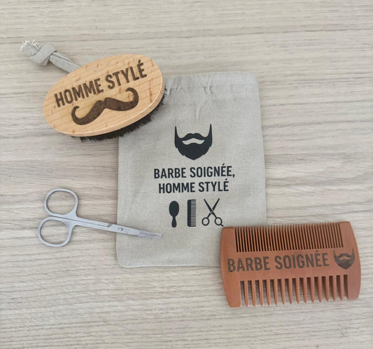 🧔 Coffret d’Entretien Barbe – "Homme Stylé"