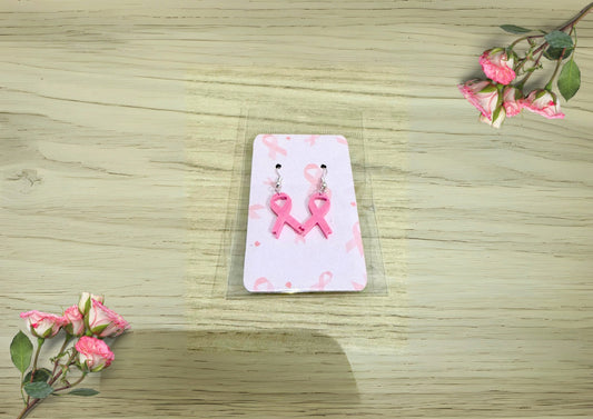 Boucles d’Oreilles Ruban Rose – Petit Modèle