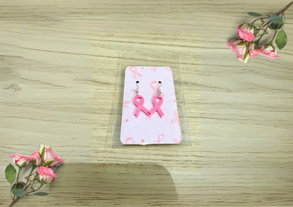 Boucles d’Oreilles Ruban Rose – Petit Modèle