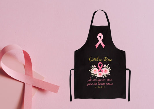Tablier “Octobre Rose – Je cuisine en rose pour la bonne cause
