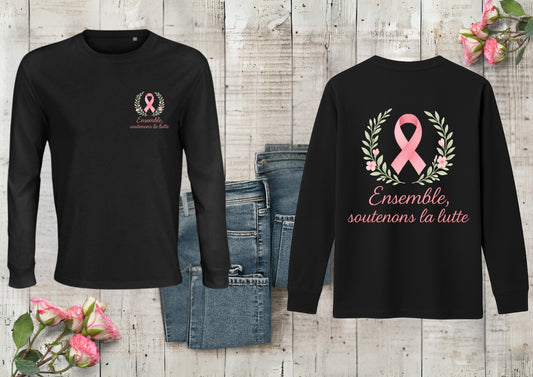 T-shirt manches longues "Ensemble, soutenons la lutte" – Octobre Rose