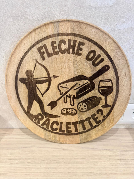 Plateau rond “Flèche ou Raclette?” – L’élégance au service de la passion