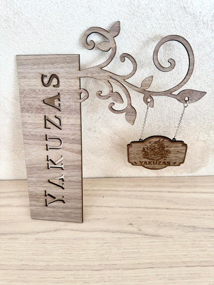 Séparateur de livres en bois gravé