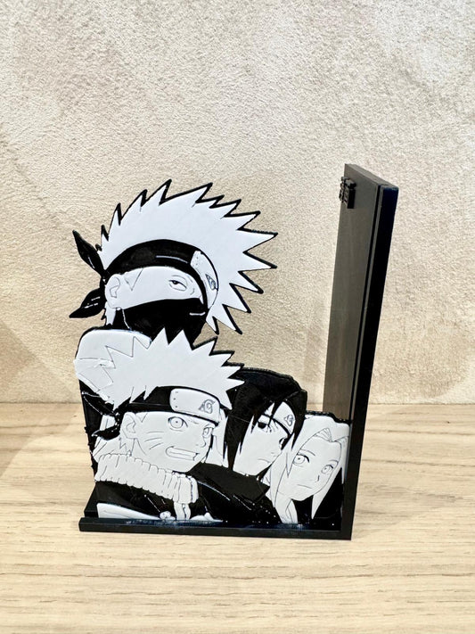 Serre-livres Naruto – Équipe 7 (Kakashi, Naruto, Sasuke, Sakura)