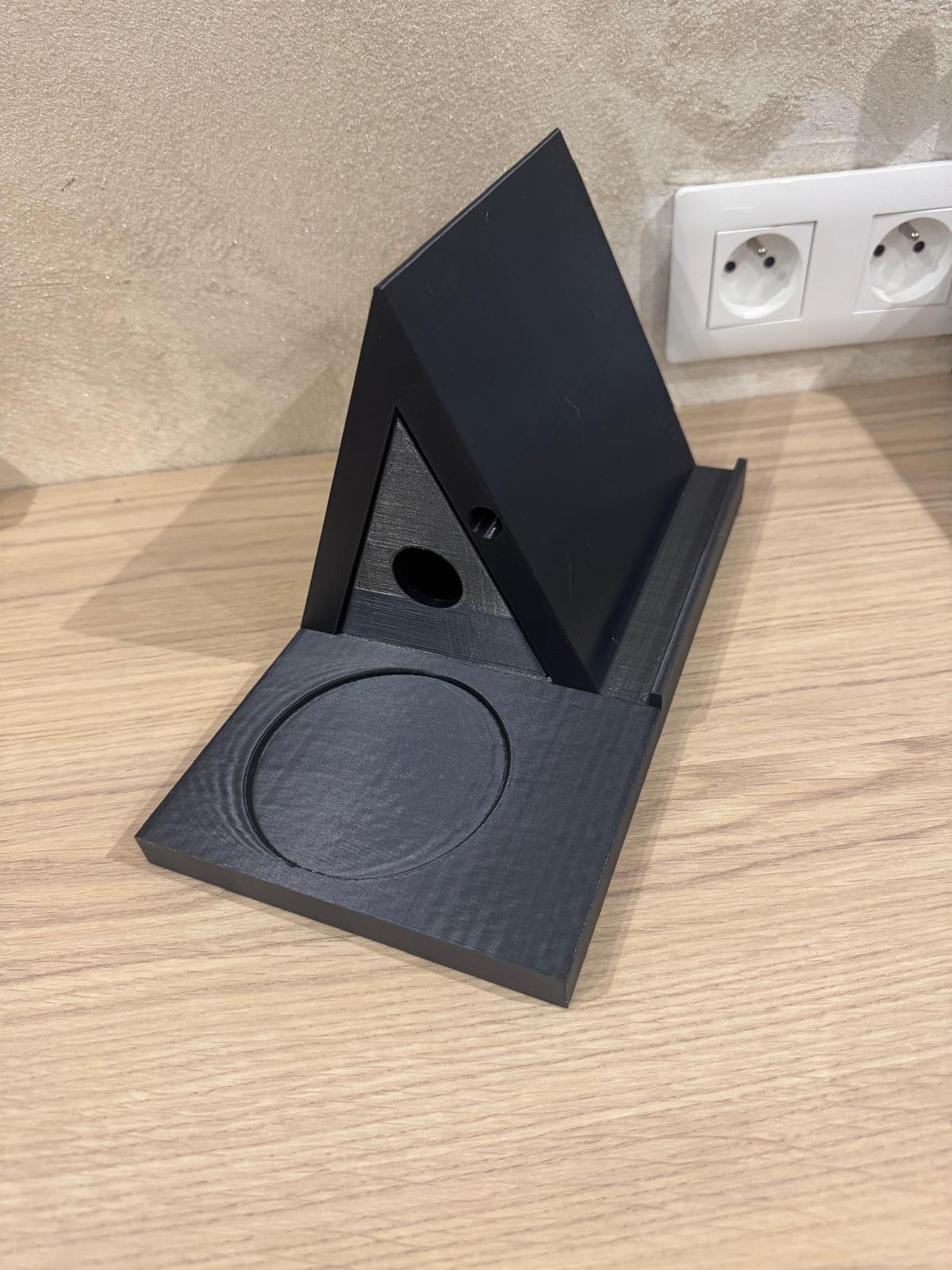 Support de lecture multifonction 3 en 1 – Porte-livre, repose-mug et rangement lunettes