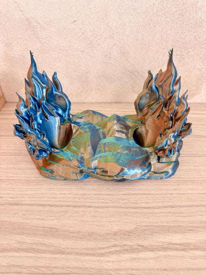 Support manette Xbox/PS5 – Design Flammes bleues & cuivrées