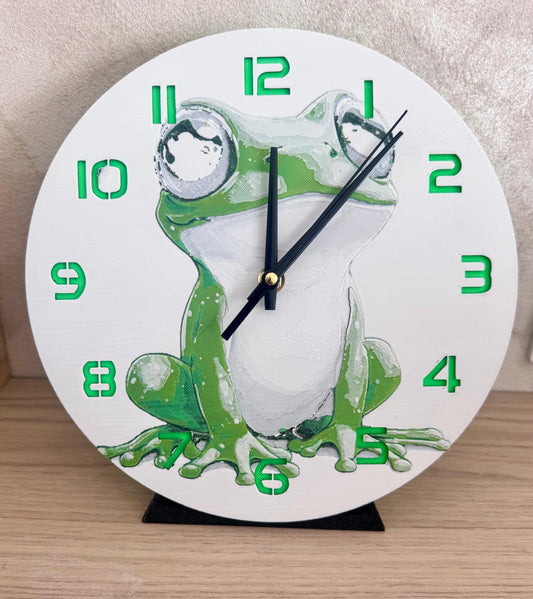 🕒 Horloge Murale Grenouille – Impression 3D PLA (245 mm)