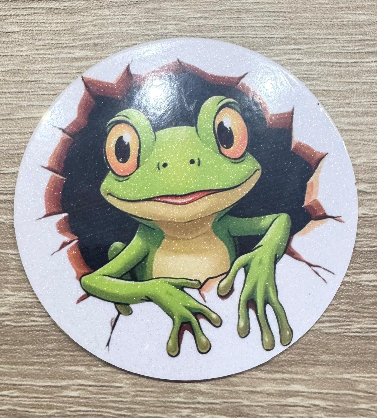 🧲🐸 Magnet Grenouille – Effet Mur Déchiré – 6,5 cm