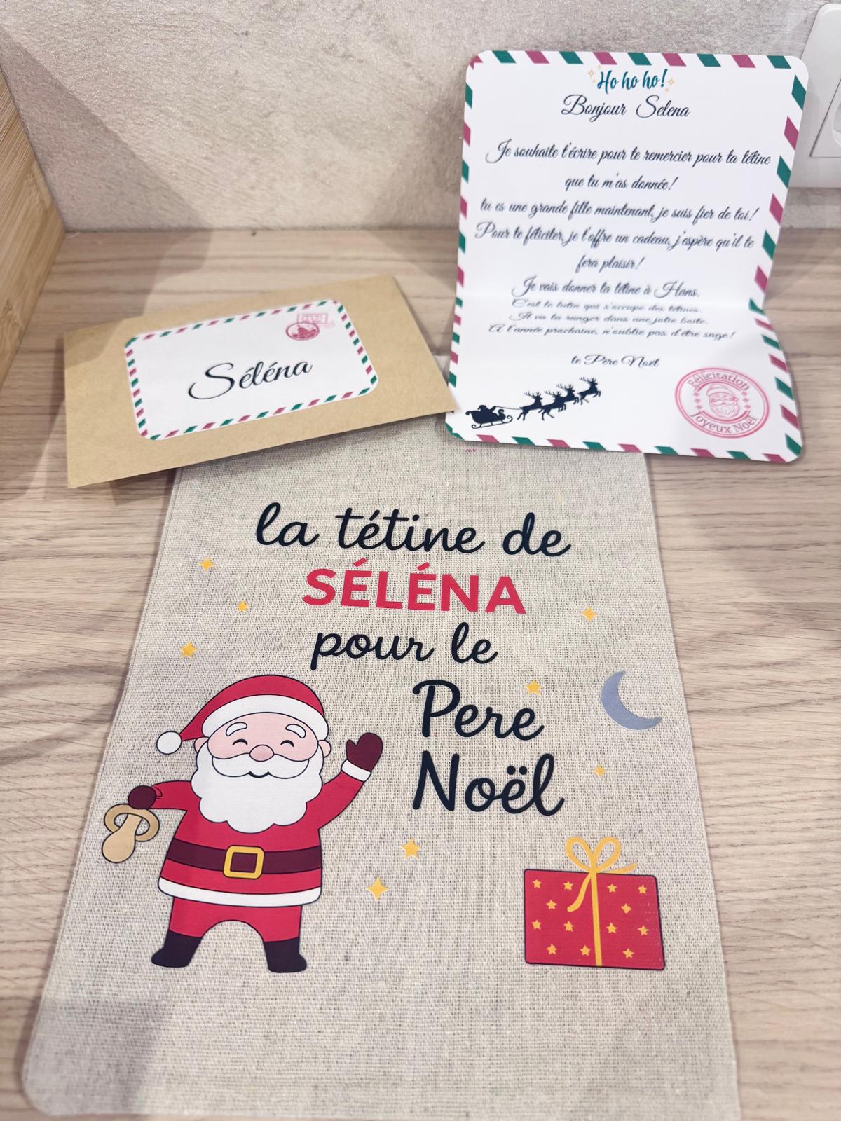 🎅 Set Pochette + Lettre du Père Noël – Cadeau personnalisé “Tétine”